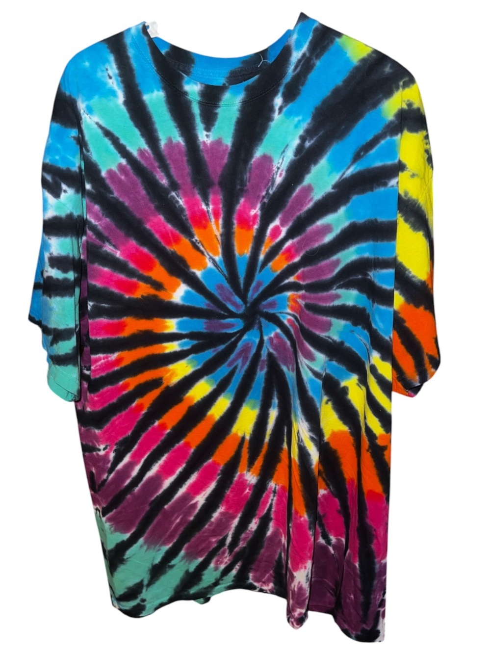 TIE DYE t shirt Mens LIQUID BLUE Y2K psychedelic 4XL